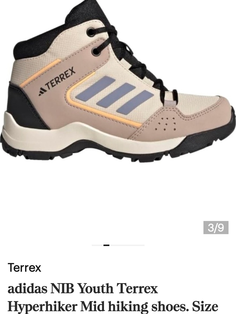 adidas Terrex Youth Mid Hiking Boots - Beige, Black, Blue